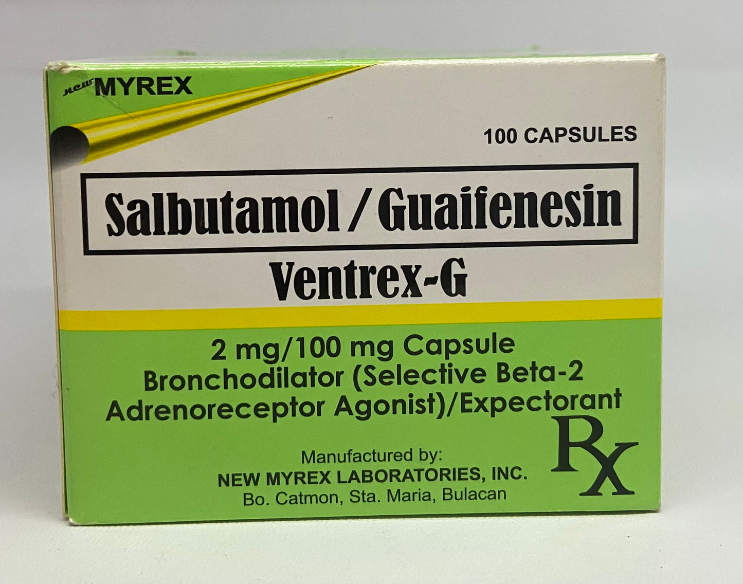 VENTREX-G SALBUTAMOL+GUAIFENESIN 2/100MG