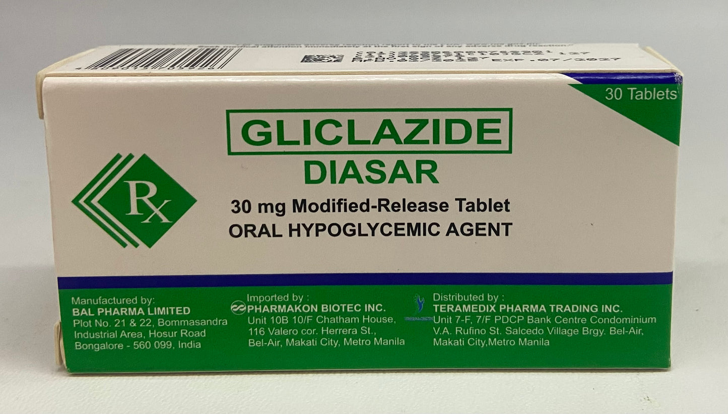 DIASAR MR GLICLAZIDE 30MG