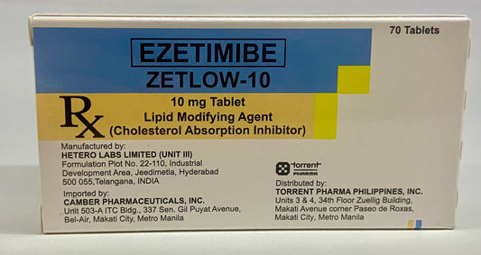 ZETLOW EZETIMIBE 10MG