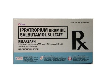 RELAXSAPH IPRATROPIUM BROMIDE+SALBUTAMOL 200MCG/1MG/ML