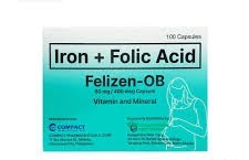 FELIZEN-OB IRON+FOLIC ACID 60 MG/400 MCG