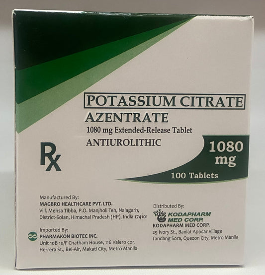 AZENTRATE POTASSIUM CITRATE 1080MG