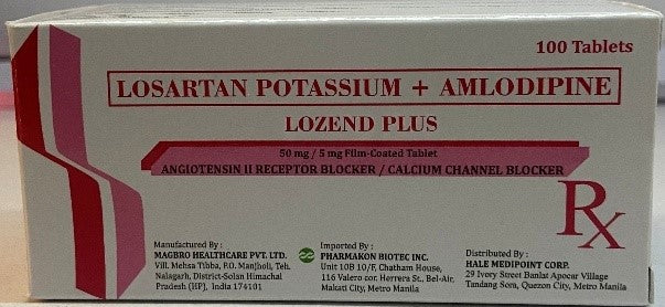 LOZEND PLUS LOSARTAN POTASSIUM/AMLODIPINE 50/5MG