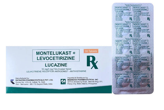 LUCAZINE MONTELUKAST+LEVOCETIRIZINE HYDROCLOORIDE 10/5MG