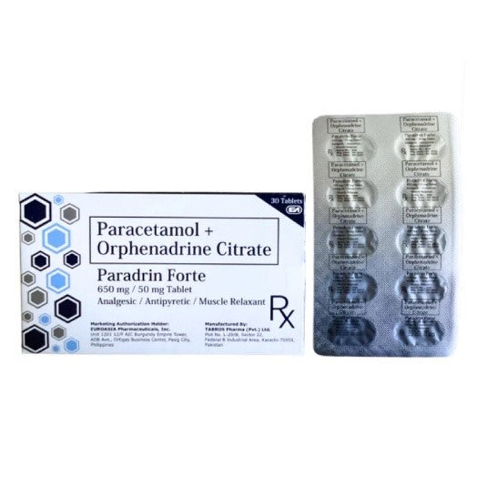PARADRIN FORTE PARACETAMOL+ORPHENADRINE FORTE 650/50MG