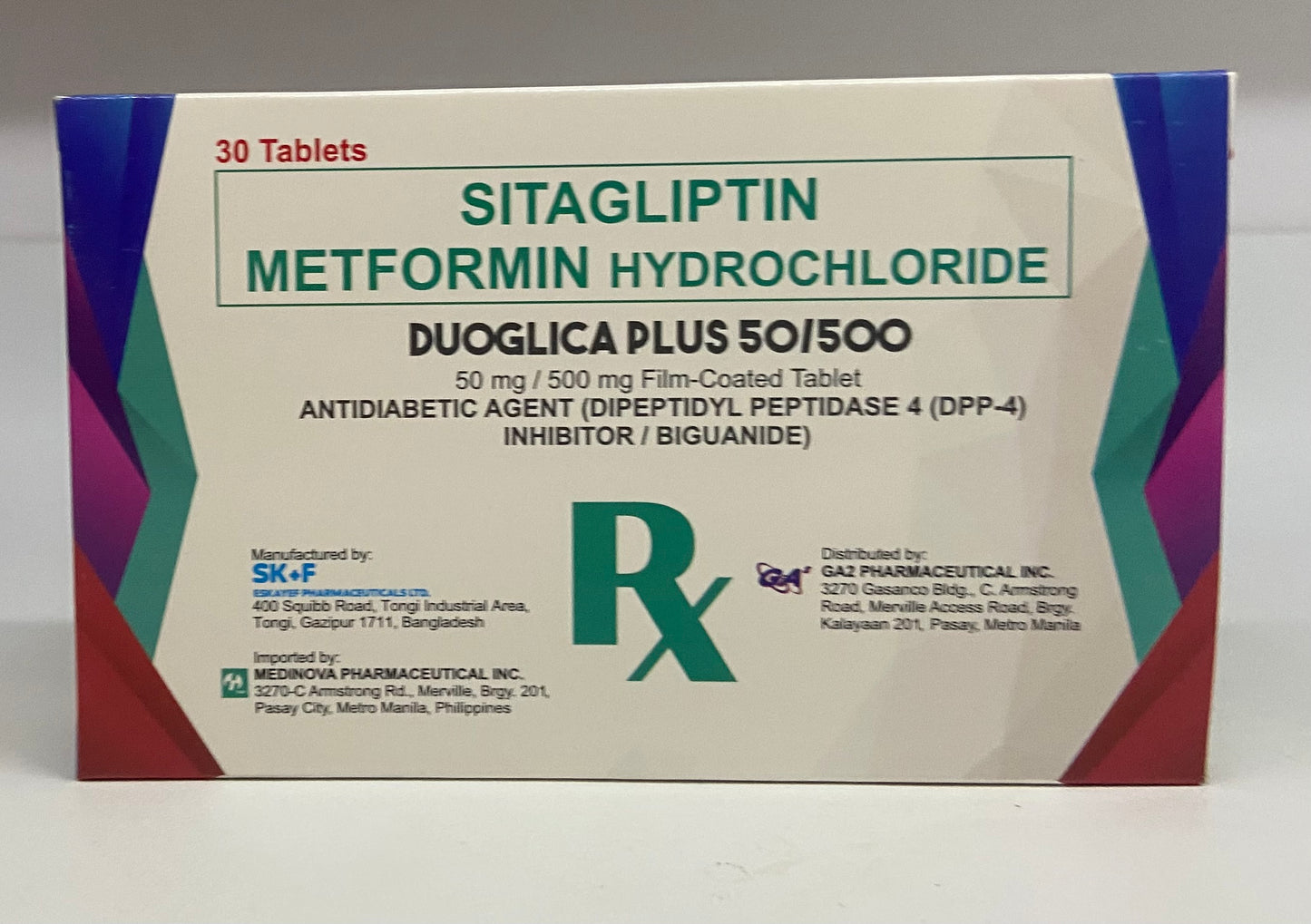 DUOGLICA PLUS SITAGLIPTIN+METFORMIN HYDROCHLORIDE 50/500MG