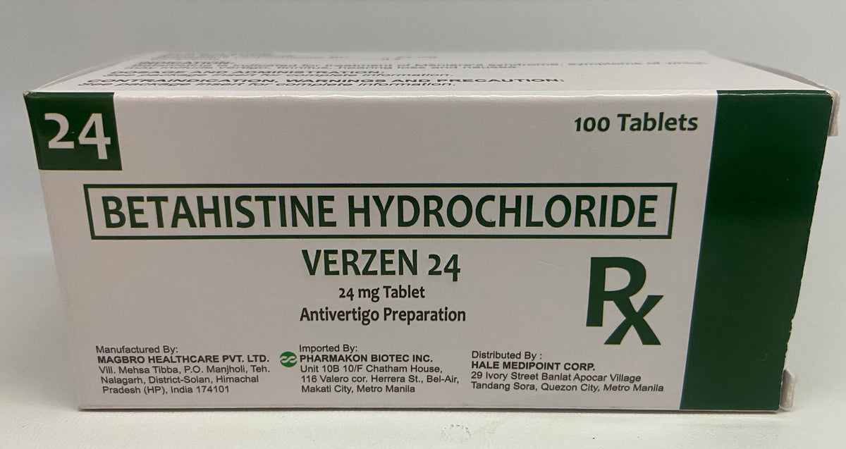 Vertisaph VERZEN BETAHISTINE 24MG – Valcare Pharmacy