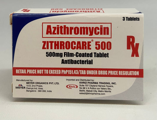 ZITHROCARE AZITHROMYCIN 500MG